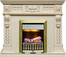 Dimplex Corsica очаг Danville Antique Brass FB2 слоновая кость с патиной